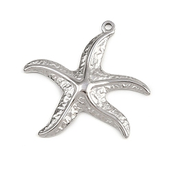 Морская звезда 304 подвески из нержавеющей стали, Тема океана, морская звезда, 33x35x3.5 мм, отверстие : 1.8 мм