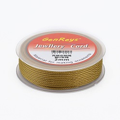 Gelb Geflochtenen Nylonfäden, gefärbt, Gelb, 2 mm, ca. 9.84 Yards (9 m)/Rolle
