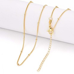 Настоящее золото 24K Круглые латунные ожерелья-цепочки для женщин, реальный 24 k позолоченный, 18.03 дюйм (45.8 см)