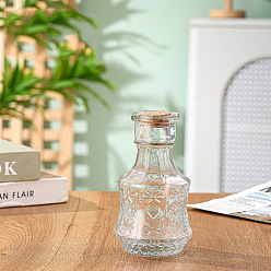 Column Многоразовые стеклянные пустые бутылки, с деревянной пробкой, прозрачные, колонка, 7.5x14 см