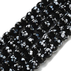 Черный Бусы лэмпворк ручной работы, круглые, чёрные, 6 мм, отверстие : 2 мм, около 50 шт / нитка, 9.45'' (24 см)