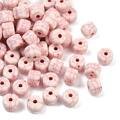 Красный Акриловые бусины имитация бирюзы, колонка, красные, 8.5x6.5 мм, отверстие : 1.8 мм, Около 1219 шт / 500 г