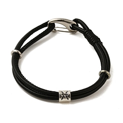 Рыбы Многопрядные браслеты из искусственной кожи с круглым шнуром, браслеты из сплава созвездия для женщин и мужчин, Рыбы, 8-1/4 дюйм (20.9 см)