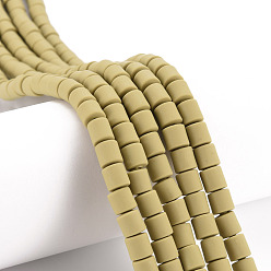 Цвет Оливы Нити из полимерных глин, колонка, оливковый, 5~7x6 мм, отверстие : 1.5~2 мм, около 61~69 шт / нитка, 15.74 дюйм