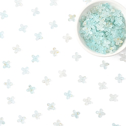 Бледно-бирюзовый 50g металлические колпачки из акрилового бисера с ажурной резьбой, цветок, бледные бирюзовая, 11.5x11.5x3 мм, отверстие : 1.5 мм