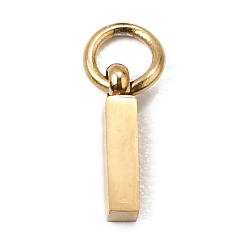 Letter I 304 Edelstahl Reize, Brief Reize, poliert, Ionenbeschichtung (ip), echt 18 k vergoldet, Buchstabe i, 8x2x2 mm, Bohrung: 2.5 mm