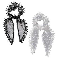 (52) Непрозрачная лаванда 2 шт. 2 цветные повязки на голову из полиэстера для женщин, аксессуары для волос треугольник, разноцветные, 1420~1600x470~520x1 мм, 1 шт / цвет