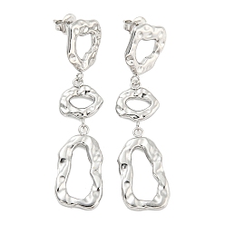 Нержавеющая Сталь Цвет Не тускнеющие кованые 304 серьги-гвоздики из нержавеющей стали, женские серьги неправильной формы с подвесками, цвет нержавеющей стали, 54x12.5 мм