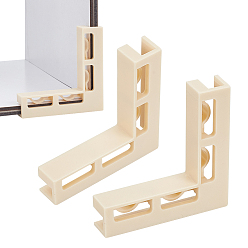 Желтая Старая Ткань  Пластиковая угловая вертикальная пряжка, угловые пряжки-клипсы для крепления фона, старое кружево, 64.5x64.5x13 мм, 4 шт / комплект