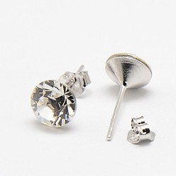 001_Cristal San Valentín regalos para sus románticas pendientes de cristal austriaco espárragos, con 925 pendientes de plata de ley, 001 _crystal, 16x7 mm, pin: 0.8 mm