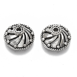Antique Silver Tibetan Style Alloy Bead Caps, Apetalous, Cadmium Free & Lead Free, Antique Silver, 13x6mm, Hole: 1.8mm, Inner Diameter: 10mm, about 700pcs/1000g