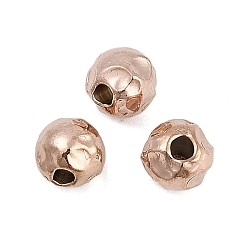 Розовое Золото Текстурированные 316 хирургические бусины из нержавеющей стали, круглые, ионное покрытие (ip), розовое золото , 6 мм, отверстие : 1.5 мм