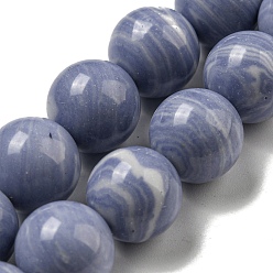 Синий Кружевый Агат Синтетические синие кружевные бусины из агата, круглые, 12 мм, отверстие : 1 мм, около 33 шт / нитка, 15.94'' (40.5 см)