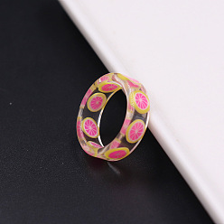 Темно-Розовый Кольца из прозрачной пластмассы, лимон, темно-розовыми, внутренний диаметр: 16 мм