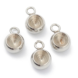 Stainless Steel Color Tarnish Resistant 202 Stainless Steel Pendant Rhinestone Settings, for Pointed Back Rivoli Rhinestone, Half Round, Stainless Steel Color, 11.5x8x5mm, Hole: 2.5mm, Fit for 5.5mm Rhinestone