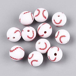 Tennis Бусины из полимерной глины , игры с мячом, большой теннис, 9.5~10 мм, отверстие : 1.5~2 мм