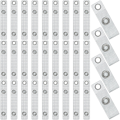 Rectangle 50шт. ПВХ ремешок для держателя бейджа, с железной застежкой и ушком, прямоугольные, 70x12x2.5 мм