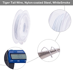 WhiteSmoke Tiger Tail Wire, Nylon-coated Stainless Steel, WhiteSmoke, 0.38mm, about 32.8 Feet(10m)/roll