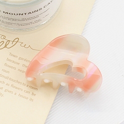 Light Salmon Cute Heart Cellulose Acetate Claw Hair Clips, for Women Girl Thick Hair, Light Salmon, 40x55x32mm