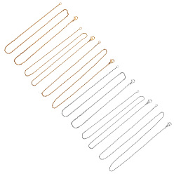 Mixed Color 304 Stainless Steel Cable Chain Necklace, with Lobster Claw Clasp, Mixed Color, 19.68 inch(50cm), 6pcs/box