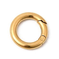 Золотой 304 пружинные кольца из нержавеющей стали, ионное покрытие (ip), кольцо, золотые, 14x2.5 мм, отверстие : 9 мм