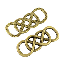 Античная Бронза Соединители из сплава в тибетском стиле, без кадмия, без никеля и без свинца, античная бронза, 32x12.5x2 мм, отверстие : 9x5 мм