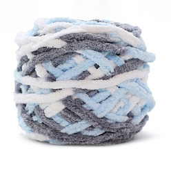 Разноцветный Мягкая полиэфирная пряжа для вязания крючком, толстая пряжа для шарфа, пакет, изготовление подушек, сегмент окрашенный, красочный, 7 мм, около 43.74 ярдов (40 м) / моток