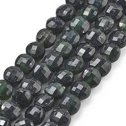 Black Jade Бусы из натурального черного нефрита, граненые, плоско-круглые, 6~7.5x4~5.5 мм, отверстие : 0.8~1 мм, около 56~70 шт / нитка, 15.31~16.10 дюйм (38.9~40.9 см)