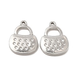 Stainless Steel Color Non-Tarnish 304 Stainless Steel Pendant Rhinestone Settings, Bag, Stainless Steel Color, Fit for Rhinestone: 1mm, 17x13.5x2.5mm, Hole: 1.2mm