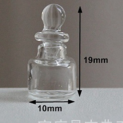 Круглые Миниатюрная стеклянная бутылка, для кукольных аксессуаров, притворяющихся опорными украшениями, прозрачные, круглый узор, 10x19 мм