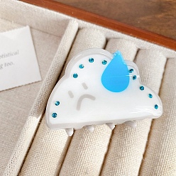 Белый Акриловые заколки для волос на когтях, для женщин девушек, облако с выражением, белые, 55 мм