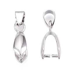 Платина Держатели пончик из латуни, без кадмия, без никеля и без свинца, платина, 21x7.5x4.5 мм, отверстие : 6x4 мм, внутренней меры: 8x5 мм, штифты : 1 мм