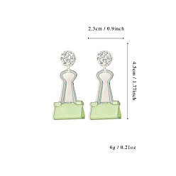 Другие Акриловые серьги-гвоздики «обратно в школу», платина, клип, 45x23 мм