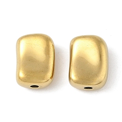 Настоящее золото 18K 304 из нержавеющей стали бусы, ионное покрытие (ip), прямоугольная призма, реальный 18 k позолоченный, 14x10x6 мм, отверстие : 2 мм