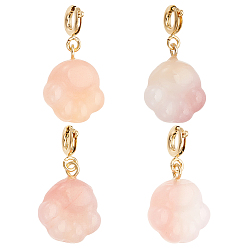 Золотой 4шт. подвесные украшения из натурального агата, с рисунками собачих следов, золотые, 23.5 мм