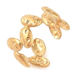 Oval Ионное покрытие (ip) 304 открытые манжеты из нержавеющей стали для женщин, реальный 14 k позолоченный, овальные, 10 мм, регулируемый