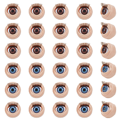 (52) Непрозрачная лаванда 16 пары 2 стили кукла из пресса поделка мультфильм подвижный глаз, круглый с ресничкой, для шитья кукол своими руками мягкие игрушки, разноцветные, 16x14~18.5 мм, 8 пары / стиль