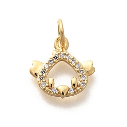 Петух Стойка металлическая латунная микропрофилированная кубическая циркония подвески, долговечный, без свинца и без кадмия, знаки зодиака амулеты, с целью перехода в кольце, петух, 11x11.5x2 мм