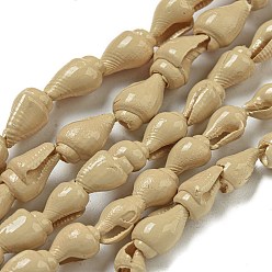 Цвет Древесины Нити натуральных спиральных бусин из ракушек, окрашенных распылением, формы раковины, деревесиные, 6.5~12x4.5~8x4~7 мм, отверстие : 2 мм, около 188 шт / нитка, 61.10'' (155.2 см)