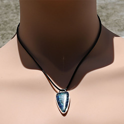 Темно-Синий Подвески из натуральной имперской яшмы, сердце, золотые, темно-синий, 35x18x7 мм