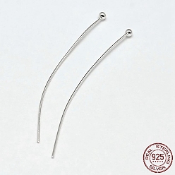 Серебро 925 штифты из серебра 925, серебряные, 50x1.8x0.6 мм (калибр 22), Шар: 1.8 mm