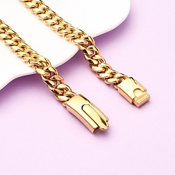 Настоящее золото 18K 12мм 304 ожерелья из нержавеющей стали с кубинскими звеньями, ионное покрытие (ip), реальный 18 k позолоченный, 23.90 дюйм (60.7 см)