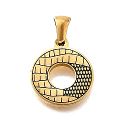 Letter O Золотые подвески 304 из нержавеющей стали, образец коры, Письмо O, 17.5x15.5x2.5 мм, отверстие : 5.5x3 мм