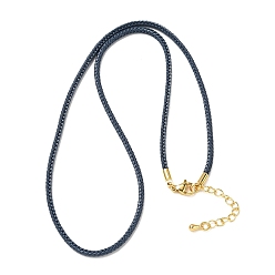 Кадет Синий 2.5мм нейлоновый плетеный шнур для изготовления ожерелий, с латунными выводами и 304 застежками из лобстера из нержавеющей стали, долговечный, стойки покрытие, золотые, кадетский синий, 17.72 дюйм (45 см)