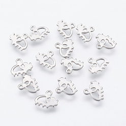 Edelstahl Farbe Anlaufgeschützt 201 Charms aus Edelstahl, Elefant, Edelstahl Farbe, 9.5x11x1 mm, Bohrung: 1 mm
