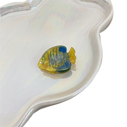 Королевский синий Акриловые коготь заколки, аксессуары для волос для женщин и девочек, рыба, королевский синий, 35x25 мм