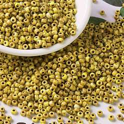 (RR4512) Непрозрачный Желтый Пикассо Миюки круглые бусины рокайль, японский бисер, 8/0, (rr 4512) непрозрачный желтый пикассо, 8/0, 3 мм, отверстие : 1 мм, Около 2111~2277 шт / 50 г
