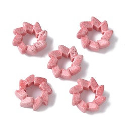 Светло-Коралловый Натуральный радужный агат алашан европейские бусины, бусины с большим отверстием, окрашенные, цветок, свет коралловый, 12~12.5x3.5~4 мм, отверстие : 4.5~5.5 мм