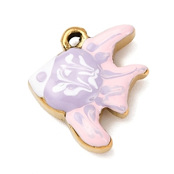 Fish 304 подвески из нержавеющей стали, с эмалью, океанские темы, реальный 18 k позолоченный, ионное покрытие (ip), без кадмия, без никеля и без свинца, рыба, 15.5x14x4.5 мм, отверстие : 1.2 мм