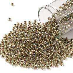 (998) Gilt Lined AB Light Jonquil Toho runde Rocailles, japanische Rocailles, (998) vergoldet mit hellem Jonquille gefüttert, 8/0, 3 mm, Bohrung: 1 mm, über 222pcs / Flasche, 10 g / Flasche